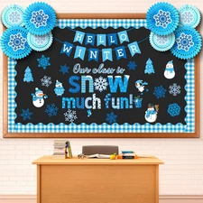 Christmas Bulletin Board Decorations with Paper Fans Winter Classroom Bulletin B