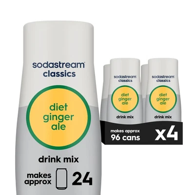 SodaStream Diet Ginger Ale Drink Mix 14.9oz/4pk, Liquid Concentrate SAMEDAY SHIP