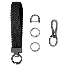 Keychain Wristlet for Car Keys, Elastic Braided Lanyard with Key Rings, Stret...