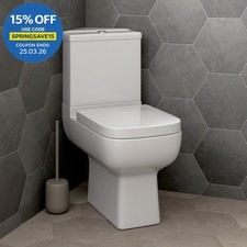 Close Coupled Corner Toilet Bathroom WC Modern White Soft Close Space Saving