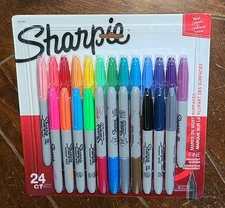 24ct Sharpie -BOLD COLORS- FINE Permanent Markers Set #2097499