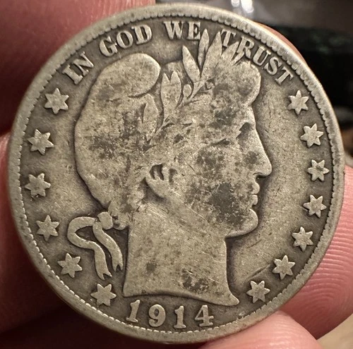 1914 Barber Half Dollar S Mint Mark Silver San Francisco Coin