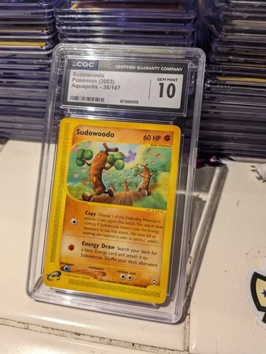 (POP 24) CGC 10 GEM MINT Sudowoodo 36/147 Aquapolis Pokemon Card