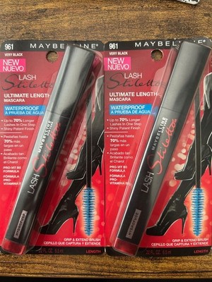 Maybelline Lash Stiletto Ultimate Length Mascara 961 Very Black WATERPROOF 2 PK
