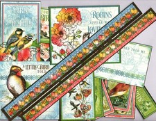 Snippets Graphic45 BIRD WATCHER 14PC HANDCUT EPHEMERA Double-Sided