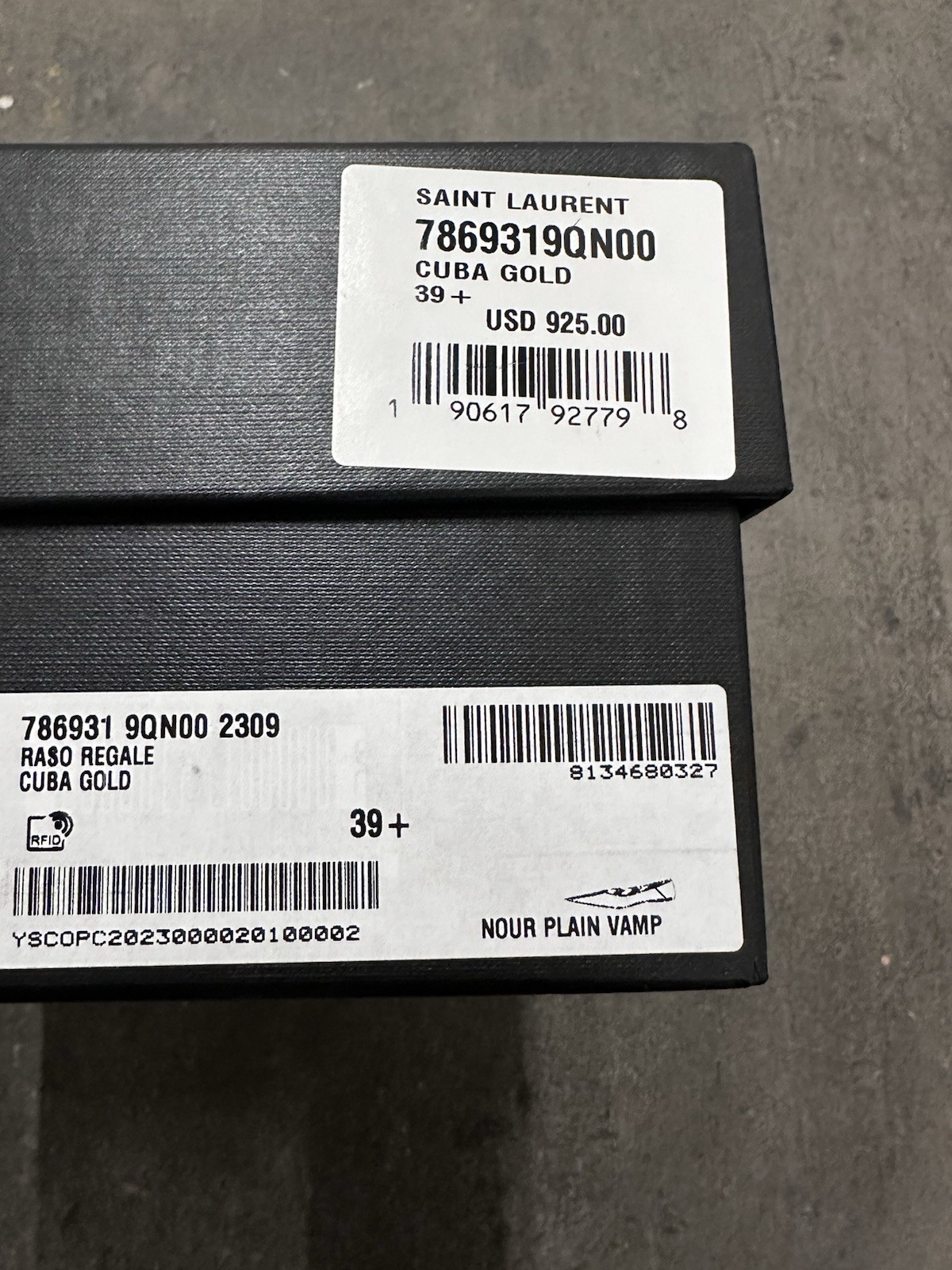 Saint Laurent Carolyn Ciabatte Ballerine Cuba Oro Raso A Punta 39 5 $920