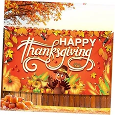 KatchOn Happy Thanksgiving Banner - XtraLarge, 72x44 Inch | Thanksgiving Orange