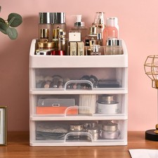 Large/XL Cosmetic Skincare Organiser Tabletop Make-Up Storage Case 3 Drawers Box