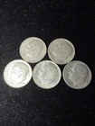 lot of 5 silver roosevelt dimes