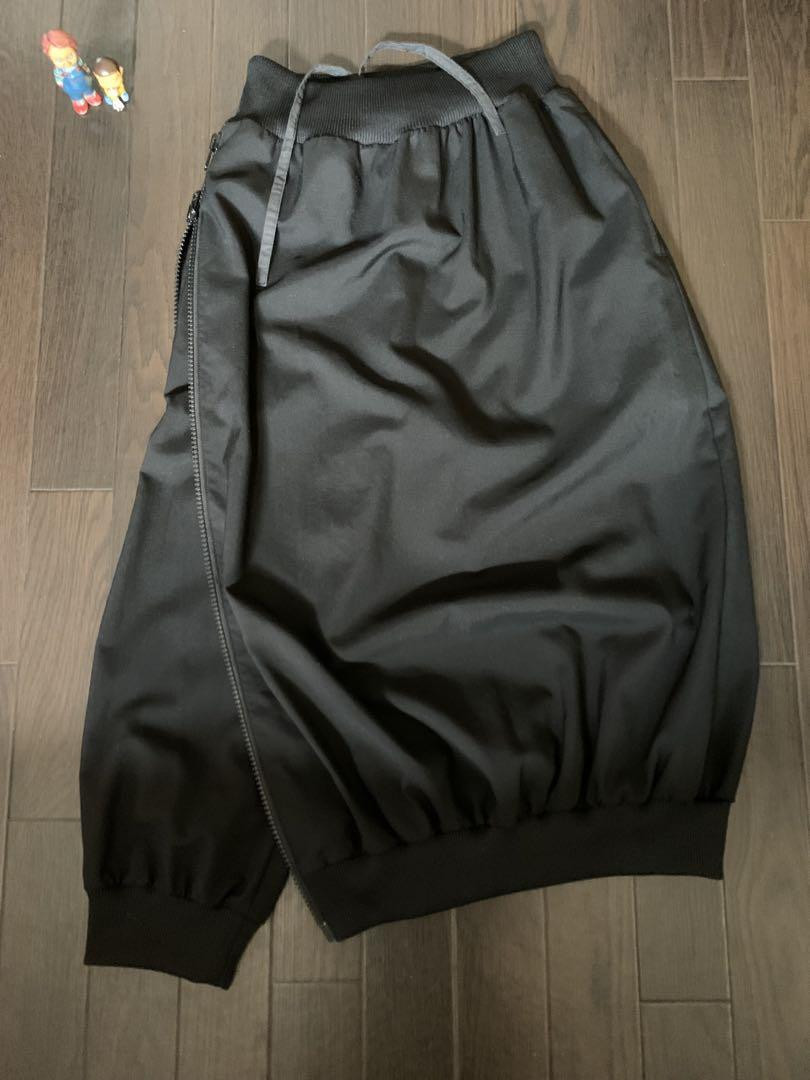 Yohji Yamamoto LIMI feu Side Zipper Black Rib Skirt Pants