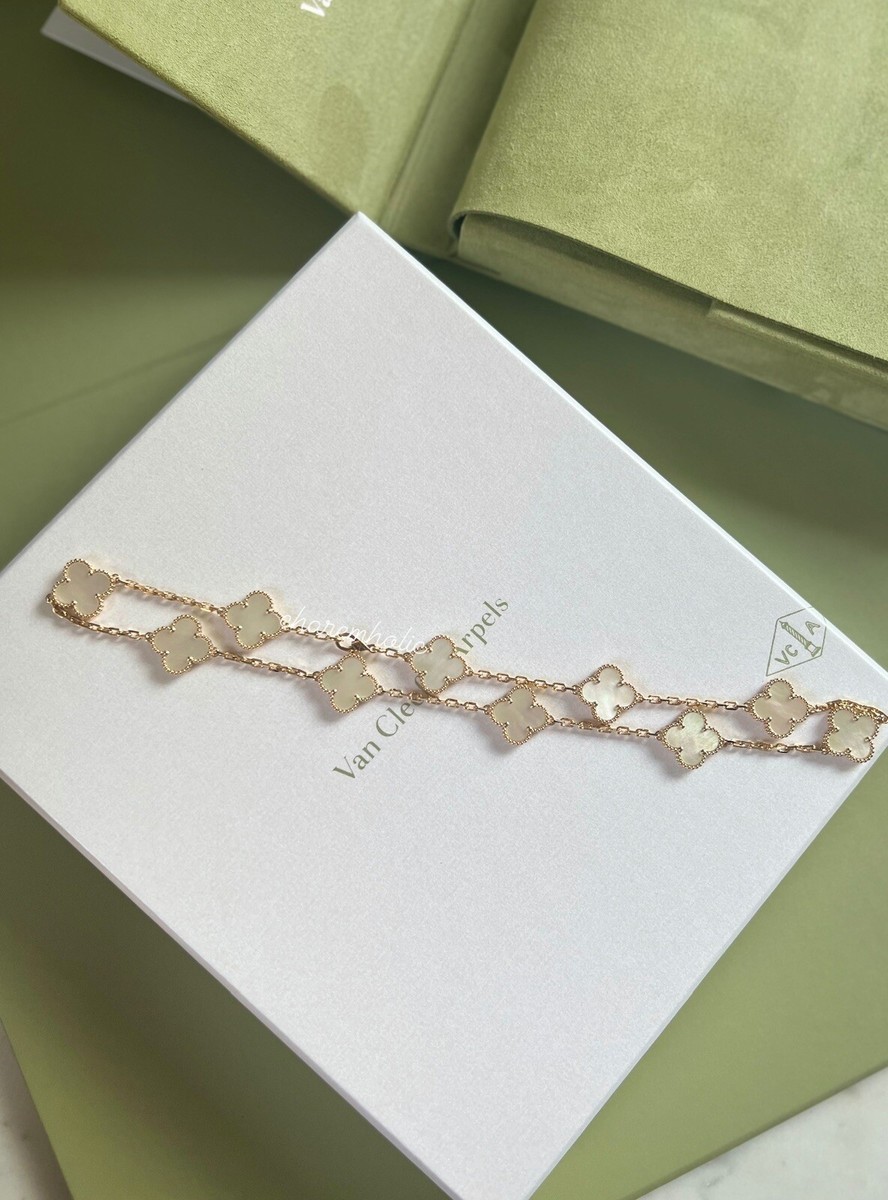 NEW!🤍 Van cleef arpels VCA 10 Motifs Alhambra Vintage 18K Mother