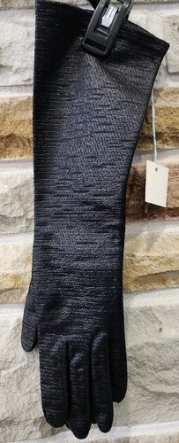 Vintage Aris Sil Stroh Damen weiche Nylon schwarze Handschuhe Größe 7. Festliche Handschuhe - Bild 6 von 8