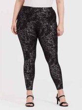 Torrid High Waist Premium Leggings Metallic Splatter Black 3 3x 22 24 A50366