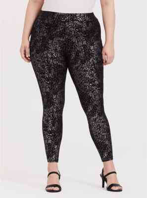 Torrid High Waist Premium Leggings Metallic Splatter Black 3x 22