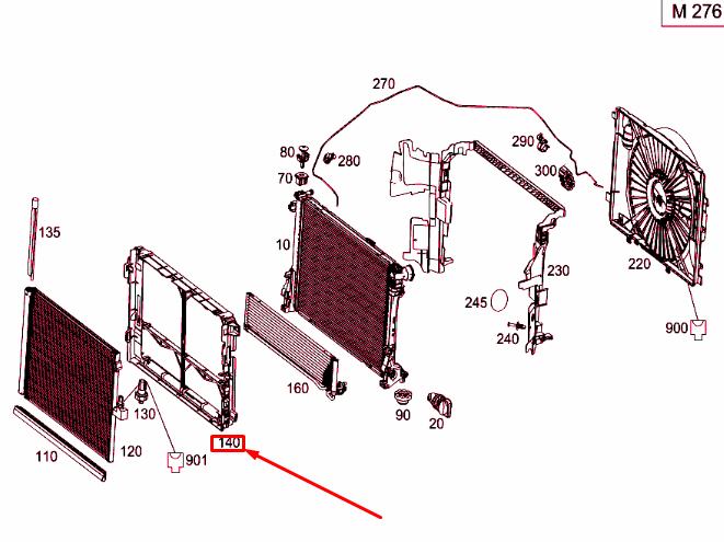 MB SL R231 Condenser and Cooler Mounting Frame A0995050141 Genuine  