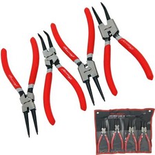 Neilsen 4pc Circlip Snap Ring Pliers Internal External Bent Straight Plier Set