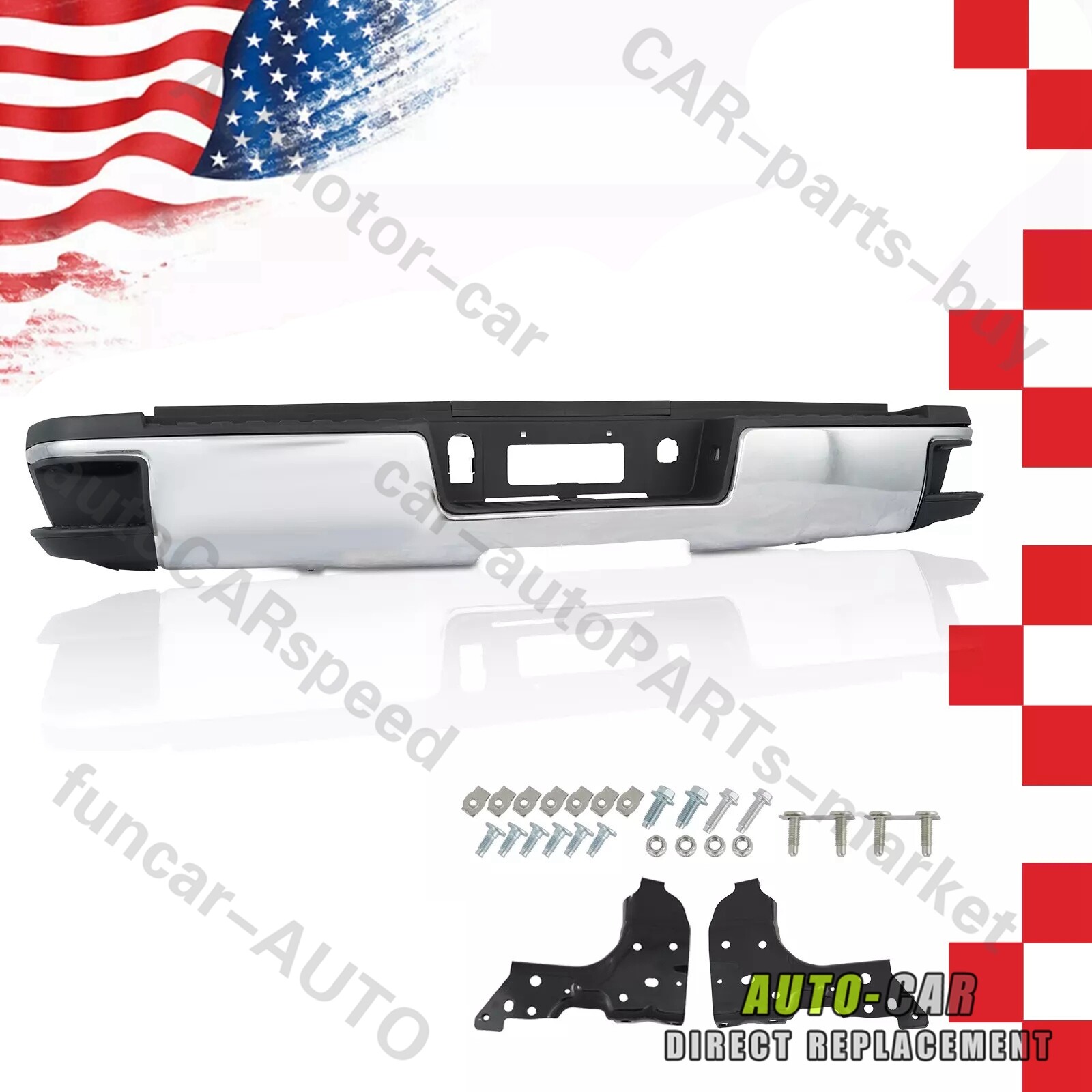 Complete Rear Bumper Assembly For 2015-2019 Silverado Sierra 2500 3500 GA