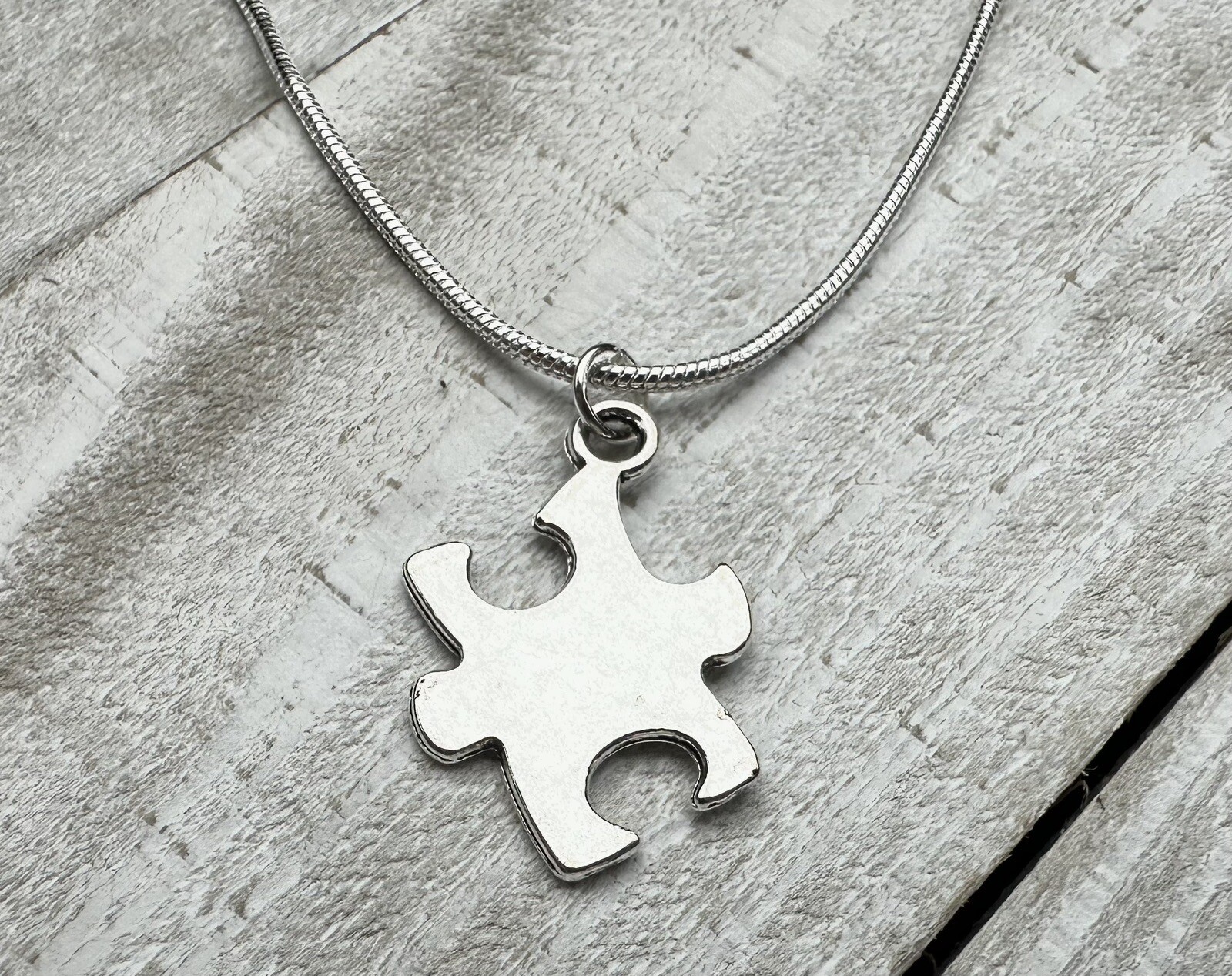 925 sterling silver Autism Awareness Necklace 30” Puzzle Piece Pendant ...