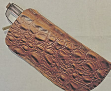 1 Crocodile print leather  sunglass riding case Australian made protection