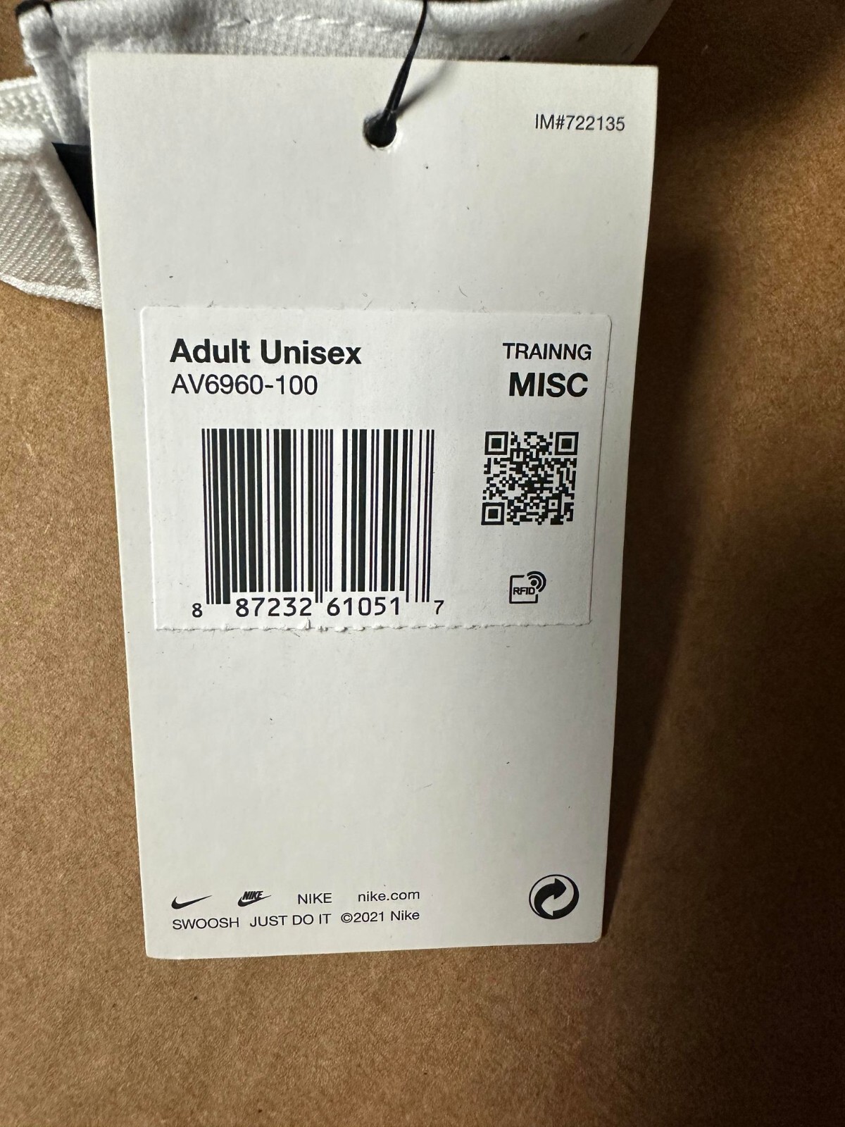 Nike Women's Aerobill Adjustable Visor White/Black AV6960-100 NWT