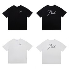 RHUDE Men Art patter High Quality Leisure Cotton Short Sleeve T-Shirt Polo M-2XL
