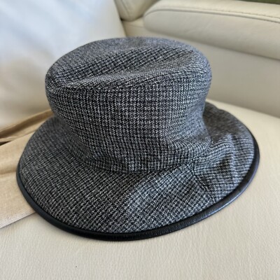 NWT Gucci New Bob Double Drap Grey Black GG Bucket Hat size  display picture 1