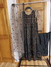 pakistani Long Dress stitched new . Fully Embroided