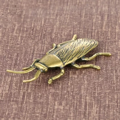 Estatua de cucaracha insecto de latón macizo té limpio decoración mascota escarabajo adorno nuevo - Imagen 2 de 6