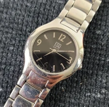 ESQ Movado Swiss Ladies Stainless Bracelet Black Dial Quartz Watch