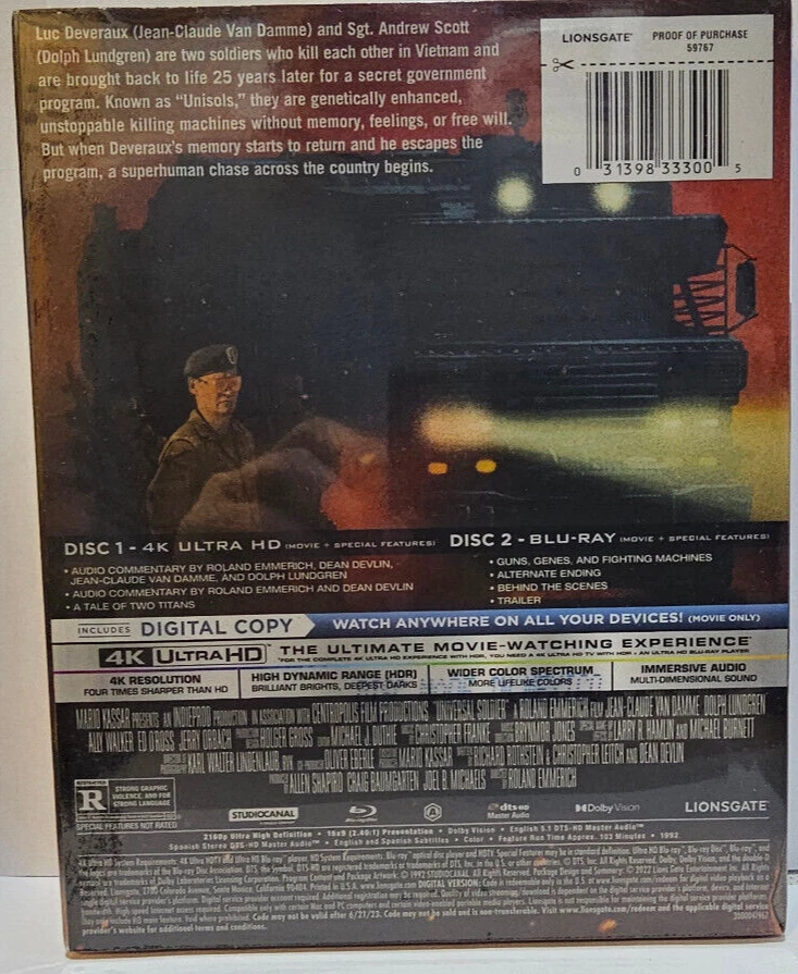 Universal Soldier Best Buy Steelbook - New - 4K UHD, Digital Copy, Blu-Ray - Image 2 of 2