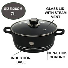 Non Stick Die Cast Induction Casserole 26cm Cookware 7L Cooking Pan Pot