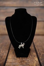 Golden Retriever - silver covered necklace with dog on strap, Art Dog USA