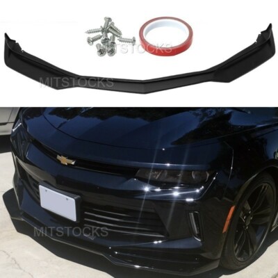 Fits 16-18 Chevy Camaro V6 ZL1 Style ADD-ON Front Bumper Lip Spoiler Body Kit PP