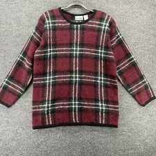 Paul Harris Design Sweater Womens S Mohair Plaid Pullover Vintage Granny Core