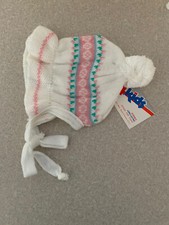 Vintage New with Tags - GIRLS Infant/Toddler Knit Winter Hat Just4Kids