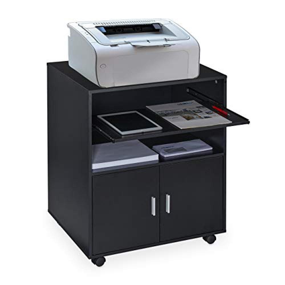 (TG. 74x60x48cm) Relaxdays Carrello Stampante da Ufficio, Tavolino a 2 Ripiani e