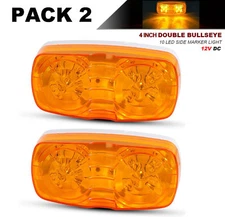 2pcs 4" Amber Camper Side Marker Light Indicator Clearance Truck Trailer Light