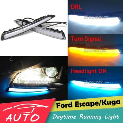 LED Tagfahrlicht TFL 3 Farbe für Ford Kuga Escape 2013-16 DRL Licht Gelb Blinker