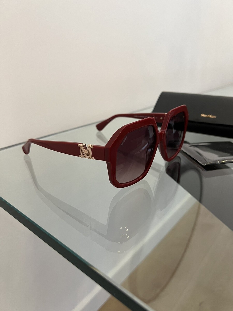 MaxMara Emme 12 Red Oversized Sunglasses, NWOT | eBay