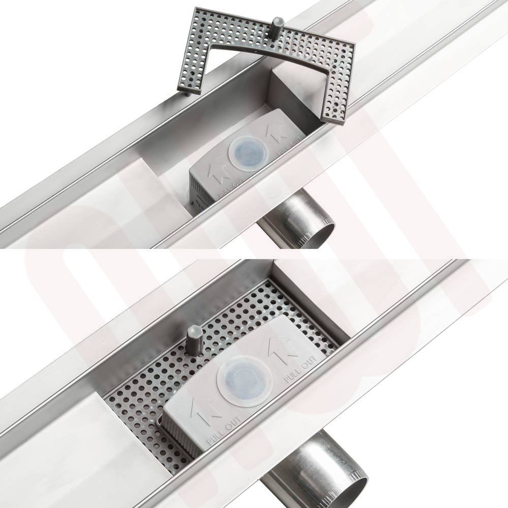 Linear Stainless Steel Shower Wetroom Drainage Gully Trap Waste (300