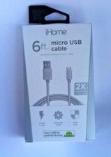 GENUINE iHome 6ft micro USB Cable Charge Sync Cable Android LG Samsung HTC ..