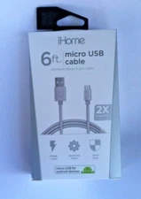 GENUINE iHome 6ft micro USB Cable Charge & Sync Cable Android LG Samsung HTC ..