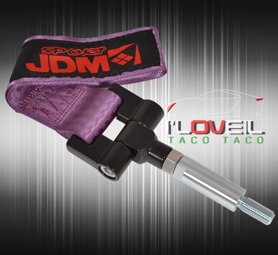 (Jdm Sport)For Infiniti G37 Heavy Duty Nylon Tow Hook Strap Adapter Kit Purple - Изображение 2 из 3