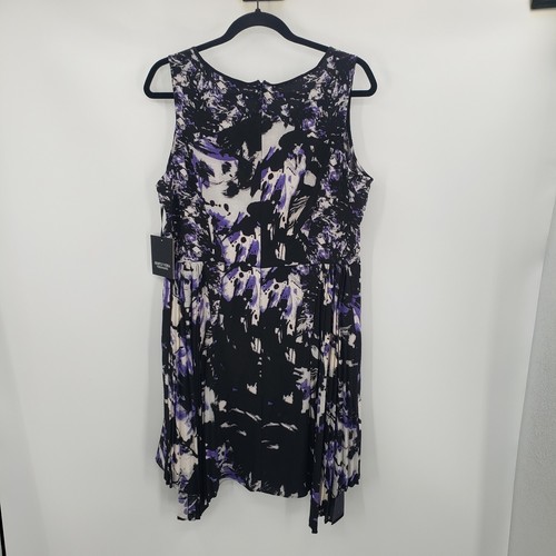 Simply vera wang abstract print Dress womens size large purple black white - Picture 3 of 11