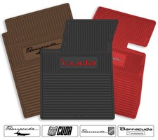 Rubber 4pc Floor Mats For 1964-1974 Plymouth Barracuda-auto - Pick Logo Color