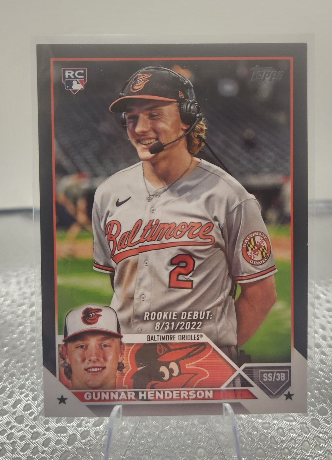 2023 Topps Update Gunnar Henderson Rookie Debut Black 53/72 Color Match US18