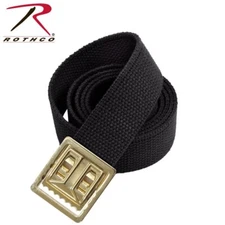 Rothco Military Web Belts With Open Face Buckle - 54" - Black/Gold Buckle