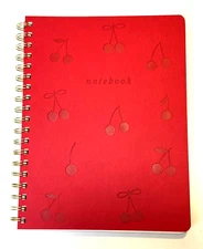 New Fringe Studio RED CHERRY Journal Spiral Notebook 192 Lined Pages