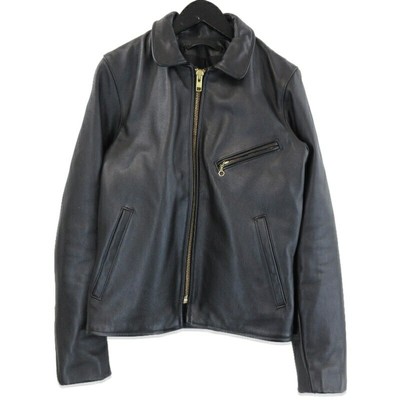 Vanson Single Rider Leather Jacket ENFIELD Cowhide Collar Black 34