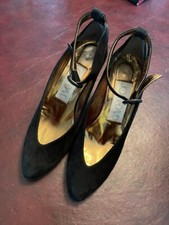 Vintage Joan  David Suede Shoes With Ankle Strap